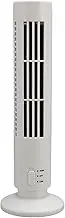 Yoidesu Tower Fan LED Bladeless Fan with 2 Speeds, Tower Fan Bladeless Fan for Bedroom, Desk Bladeless Fan, Small Quiet Office Fan, Tower Electric Fan Summer Daily Use (White)