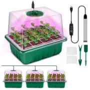 Adjustable Seed Starter Tray 4 Pack with Light Humidity Domes for Plant Growing