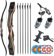 TOPARCHERY 62" Recurve Bow Takedown Bow Archery Bow Set for Beginner Adults Outd