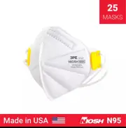 (25 Pack) 3PE X127 N95 Mask NIOSH Particulate Respirator w Adjustable Nose Piece