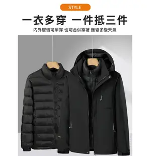 【KISSDIAMOND】超暖三穿羽絨棉衝鋒外套(KDFJ-9107) L 女/黑色