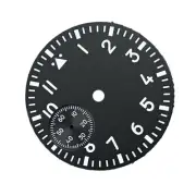 37mm Green Luminous Black Watch Dial Mark Face For ETA 6497 ST3600 Movement