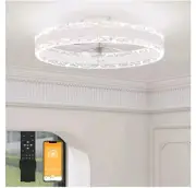 Low Profile Ceiling Fan with Lights and Remote 19.7" Fandalier