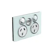 CLIPSAL SATURN 4025USBC-OM - 10A Double Power Point C/W USB - Ocean Mist