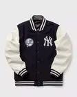 New Demand Varsity Jacket NY Men's Black Wool & White Leather Sleeves New Sty