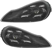 957 Car Lights Compatible With 2007-2010 Porsche Cayenne Headlight LED Matrix Front Lamp DRL Auto Accessories Plug Play(Left rudder,HALOGEN_55W)