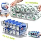 2 Tiers Stackable Beverage Holder Can Organizer Rack Refrigerator Kitchen