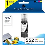 LiTuhorse T552 552 Black Refill Ink Bottles Replacement for 552 Ink Ultra-high Capacity Bottle Black (T552020-S) Works for Ecotank Photo ET-8500 8500 ET-8550 8550, Non-Sublimation