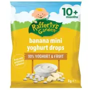 Raffetys Garden Mini Yoghurt Drops Banana 8g (Pack of 19)_C
