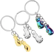 Generic 3Pcs Boxing Glove Keychain Durable Metal Mini Keyring Pendants Realistic Design for Sports Enthusiasts for Gyms and Outdoor Activities present for Boxing Lovers