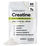Complement Creatine Monohydrate Micronized Powder for Women and Men 5g 60 Ser...
