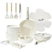 21 Pcs Pots and Pans Set Non Stick Ceramic kitchen Cookware Set Detachable Ha...