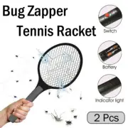 2pcs Electronic Fly Swatter Mosquito Bug Insect Kill Zapper Racket Safe Easy Use