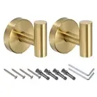 2pcs Bath Towel Hook, Stainless Steel Coat Hook Robe Hooks Gold