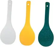 FELTECHELECTR 3Pcs Ceramic Rice Scoop Non Stick Long Handle Rice Spoon Home Restaurant Use Easy to Clean Space Saving Design Present Idea for Friends Family