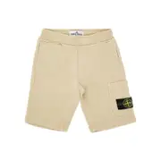 [STONE ISLAND] STONE ISLAND Sweatshorts with logo badge Kids 14Y 14Y Beige