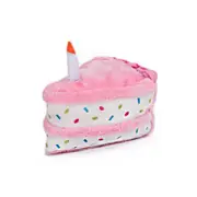 Catzon Pet Plush Doll Birthday Triangle Cake Squeaky Dog Toy-Pink