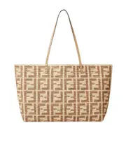 Fendi Large Roll FF Crochet Tote Bag One size Beige