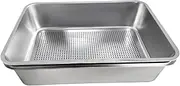 Leefasy Cat Litter Box Kitten Toilet Stainless Steel Metal Detachable Easy to Clean Supplies for Indoor Cats Kitty Litter Pan