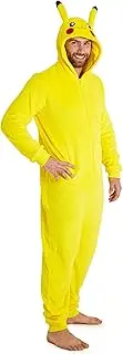 [Pokémon] Jumpsuit Men's Pikachu Onesie Halloween Costume Fleece Onesie Women and Jumpsuit S-XXL Cuddly Suit