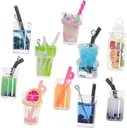[MOKKHNB] 10Pcs Glass Bottle Charms DIY Pendant for Keychain Versatile Mini Bottle Charms for Jewelry Making Cute Decorative Accessories for Necklaces Bracelets and Earrings