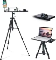 Projector Laptop Tripod Stand w/ Removable Mouse Tray Phone Holder Dj Floor Stan