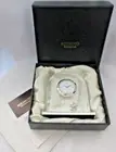 Mikimoto Quartz Desk Table Clock w/Pearl Flower New in Original Box w/Paperwork