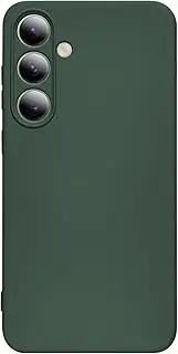 [XIQI] for Samsung Galaxy S23 FE Case Cute Liquid Silicone Phone Case with Soft Anti-Scratch Microfiber Lining TPU Protective Cover for Women Men, Pine Forest Green