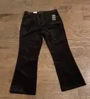 Ralph Lauren Women's Corduroy Pants Size 12 Black Bootcut Trousers Stretch