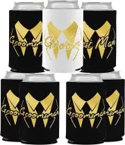 PartyGifts&Beyond 7Pack Bachelor Party Favors Groomsmen Can Onesize, Gold