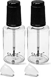 20ml Plastic Empty Refillable Nail Polish Touch Up Bottle with Mixing Marble, Conservation Insert and Brush Top, Pack of 2