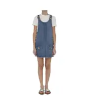 dungarees mini dress in union wash denim S Blue
