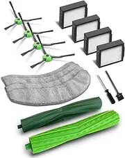 iRobacc Pack of 16 Accessories for iRobot Roomba Combo j7/j7+(j7 Plus)/j9/j9+(j9 Plus) Robot Vacuum Cleaner, 2 Roller Brushes, 4 Side Brushes, 4 HEPA Filters, 4 Wipes, 1 Brush, 1 Screwdriver