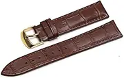 [g24] 19mm Genuine Leather Watch Band Strap Fits BULOVA 96C121 Brown Yellow Buckle