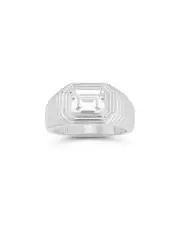 Chloe and Madison Silver CZ Bold Ring