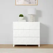 Chase Check 3 Drawer Chest - White