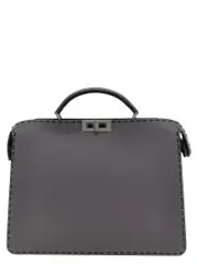 [Fendi] Fendi-Peekaboo Iseeu Medium Selleria Borse A Mano Grigio-Uomo OS Gray