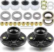 Ruikarhop 5 lug Trailer Wheel Hub Kit,3500 LB-5 X 4.5 Trailer Axle Kit with(L68149 and L44649 Cone Bearings),Replacement Trailer Brake Hub Drum Assembly for Rvs(Pack 2)