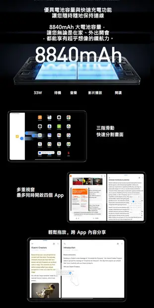 小米 Xiaomi Pad 6 (8G/256G/WiFi) 智慧平板 (9.4折)