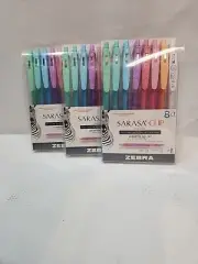 3 X Zebra SARASA Clip Gel Pens Fine Point u Assorted Milk Color Ink