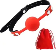 Mouth Plug Adjustable Silicone Ball Restraints Bondage Ball Gag with Lock Leather Gag Sex Toys Mouth Ball Fetish Restraints Play