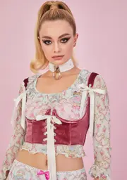 [Sugar Thrillz] Blush My Beloved Velvet Underbust Corset Top