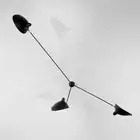 Large Tridente wall lamp Serge Mouille - Spider Sconce with 3 Arms in Black
