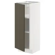 METOD base cabinet with shelves, white/Havstorp brown-beige, 30x37x80 cm