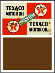 1:24 1:25 SCALE TEXACO MOTOR OIL GAS WEATHERED METAL SIGN GARAGE DIORAMA 31