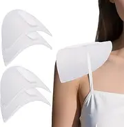 [Flomiara] 2 Pairs Shoulder Pads with Velcro, Thickness 1.5cm Breathable Sponge DIY Pads Shoulder Enhancer Sewing Supplies for Women Men Sloping High Low Shoulders Clothes Shirts Blazers Dresses, White