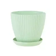 Plastic Flower Pot Succulent Plant Pot with Tray Green Dill round Double Layer S