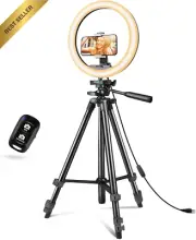 12'' Ring Light w/ 50'' Tripod Stand Phone Holder for Video Makeup