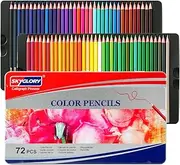 [SKYGLORY] 72 Colouring Oil-Based Pencils, Pre-Sharpened Pencils with Metal Tin Packaging for Adult Coloring Books, Sketching & Mixed Media Projects