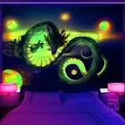 Anime Dragon Large Wall Art Poster Blacklight Tapestry UV Reactive Wall Hanging